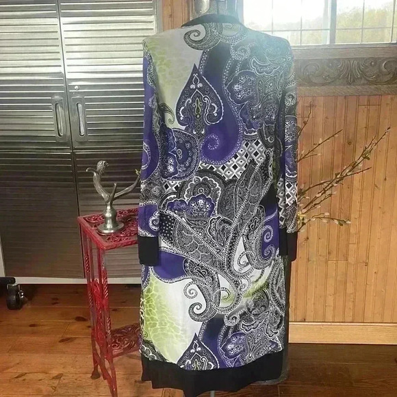 Chico’s women’s Size 0 black label summer long cardigan. - Picture 5 of 9